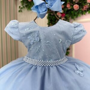 Vestido Vitoria Kids Leticia Azul Bebe