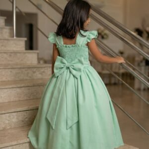 Vestido Ysa Kids Ariane Longo Verde Oliva
