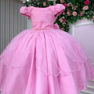 Vestido Bella Child Polly Rosa Chiclete
