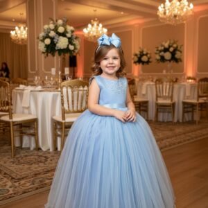 Vestido Enjoy Longo Regata Azul Bebe