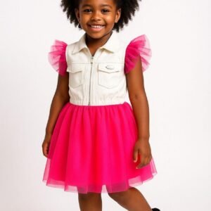 Vestido Blogueirinha Babado Rebeca Rosa Neon