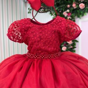 Vestido Bella Child Lavínia Vermelho