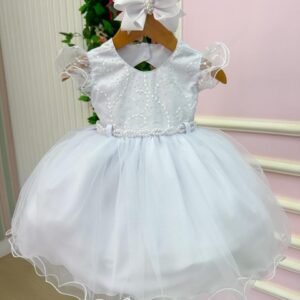 Vestido Menina Bonita Bebe Ana Maria Branco