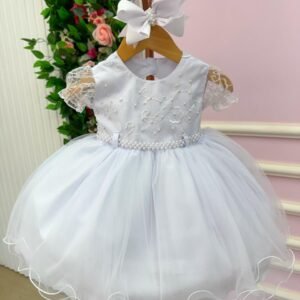 Vestido Menina Bonita Bebe Ana Sofia Branco