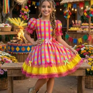 Vestido Banana Club Junino Luxo Quermesse Feliz