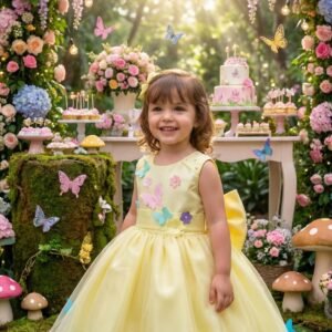 Vestido Princesa Belli Anabel Jardim Encantado Amarelo