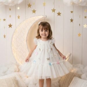 Vestido Vila Lele Jardim das Borboletas Baby Liz Off