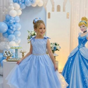 Vestido Marie Mariely Azul Bebe