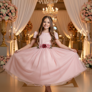 Vestido Juvenil Vila Lele Luiza Rose