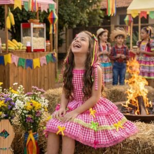 Vestido Banana Club Luxo Arraia do Chamego Pink