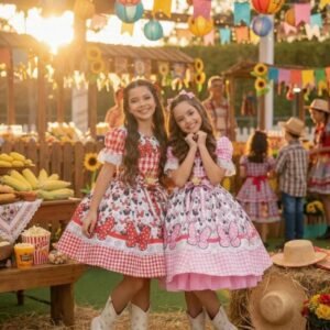 Vestido Junino Tematico Luxo Minnie
