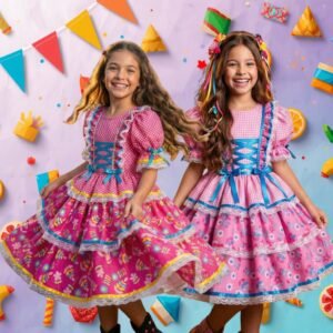 Vestido Bella Child Junino Quermesse Chique + Saiote