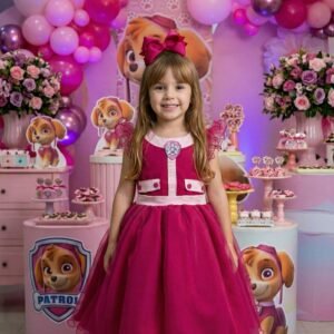 Vestido Mini Miss Temático Patrulha Canina - Sky