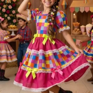 Vestido Mimadine Junino Luxo Amora