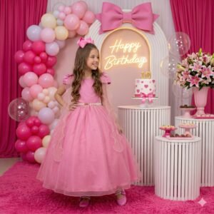 Vestido Banana Club Longo Diamante Rosa Chiclete