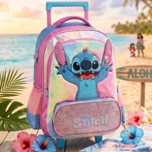 Mochila de Rodinhas Stitch Roxa